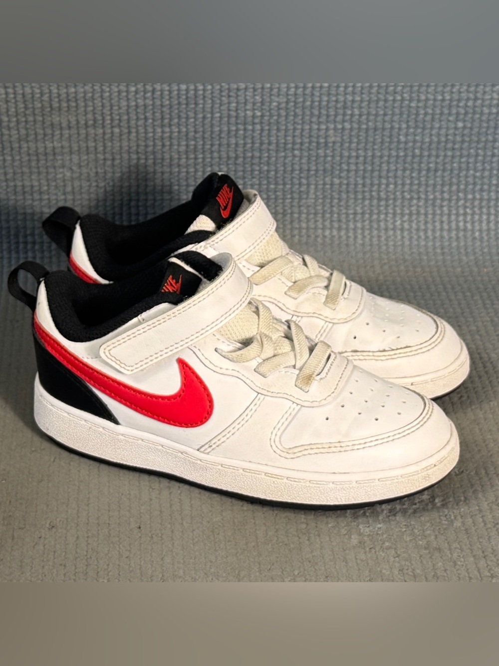 Nike Court Borough Low 2 'White University Red’ Shoes BQ5453-110 Toddler Sz 10C
